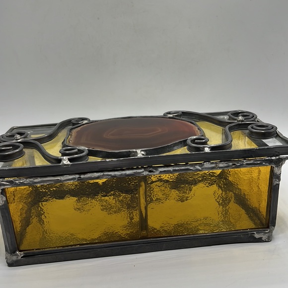 VTG Stained Glass Trinket Box - Picture 5 of 7